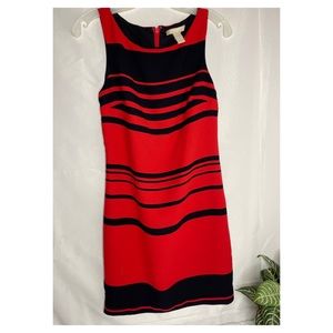 Banana Republic OOP navy and red midi dress
